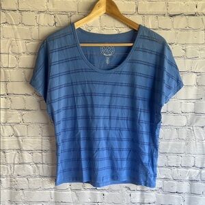 Michael Kors Blue Women's Short Sleeve Top‎ Size medium petite